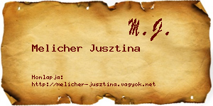 Melicher Jusztina névjegykártya